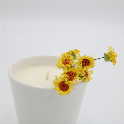 Αρώματος εγχώριου τσαγιού Scented μεταλλίνη άσπρο 7oz κεριών σόγιας φλυτζανιών κεραμική