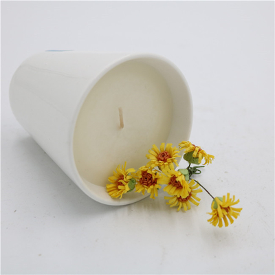 Αρώματος εγχώριου τσαγιού Scented μεταλλίνη άσπρο 7oz κεριών σόγιας φλυτζανιών κεραμική
