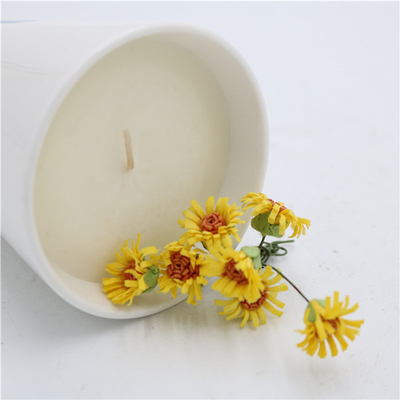 Αρώματος εγχώριου τσαγιού Scented μεταλλίνη άσπρο 7oz κεριών σόγιας φλυτζανιών κεραμική